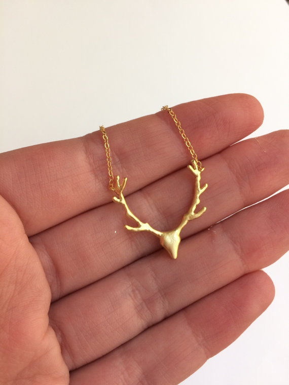 Simple Antler Necklace Christmas Elk Reindeer Pendant Necklace Female Clavicle Chain Fawn Antler Necklace Wholesalepicture8