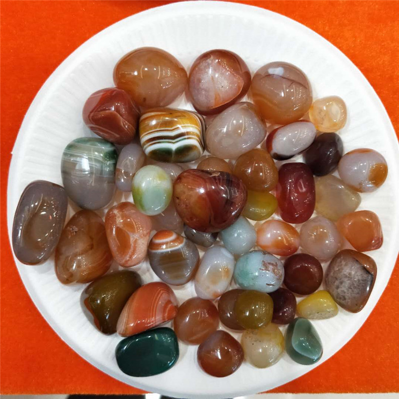 厂家供应 金丝玉原石碎石  鱼缸花盆铺路造景石打磨抛光彩色水晶