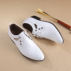 2023 Spring New Men's Pointed Business Formal Leather Shoes Breathable Leisure British Style Photography Shooting Wedding Shoes