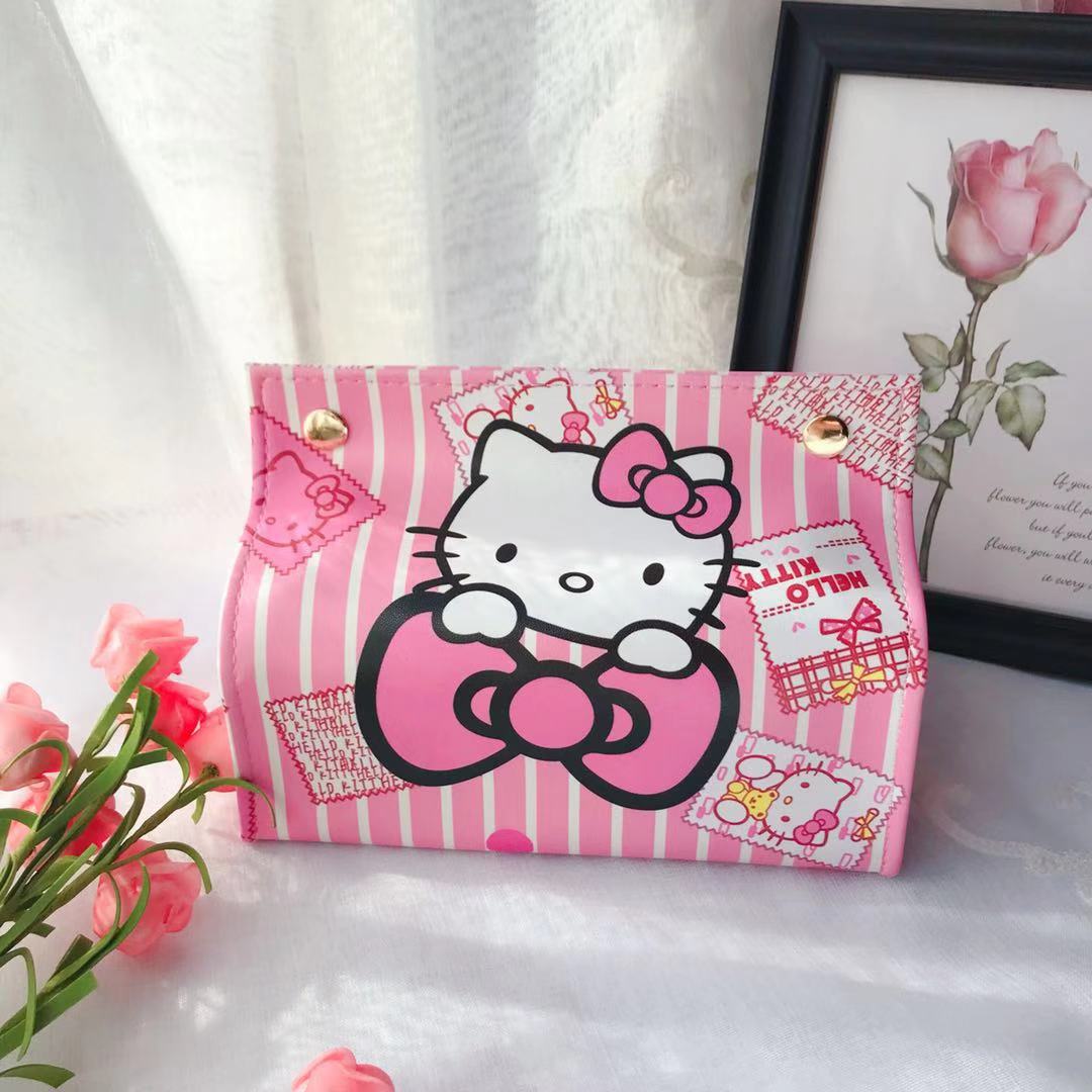 厂家专供台湾五月花等纸巾抽纸巾盒车载式纸巾收纳盒hello Kitty