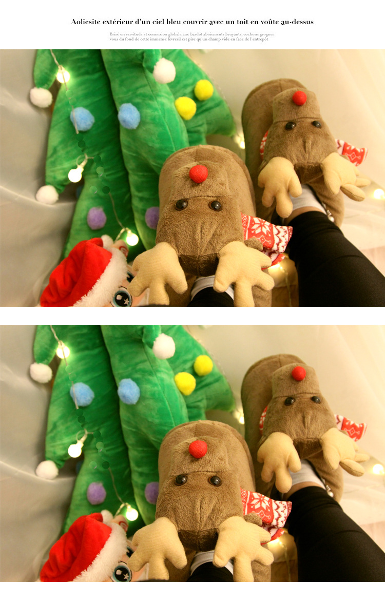 Dam Fleece Plysch Slip-On Justerbar Vinter Utomhus Inomhus Mysig lätta halkfria husskor Inomhusskor_voghion.com