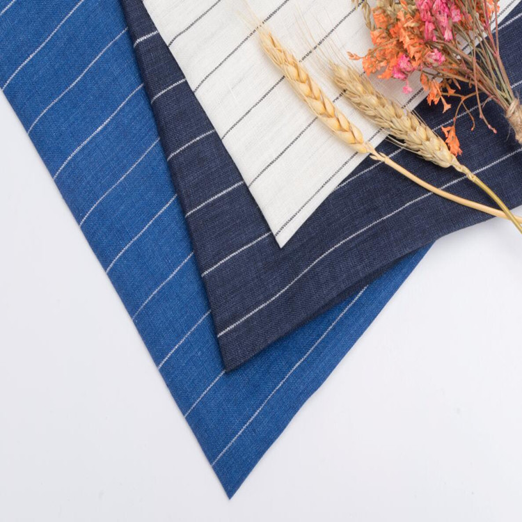 言诚布行-新品纯亚麻 亚麻条纹色织 梭织亚麻条纹麻布面料