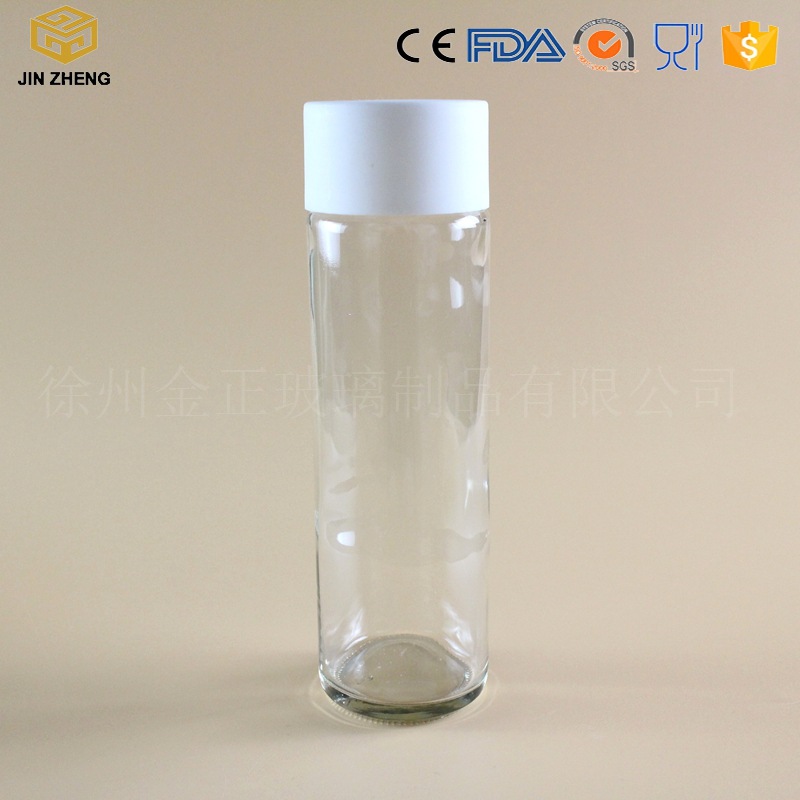 现货批发 定制 350ml 透明玻璃矿泉水瓶 食品级果汁饮品包装瓶