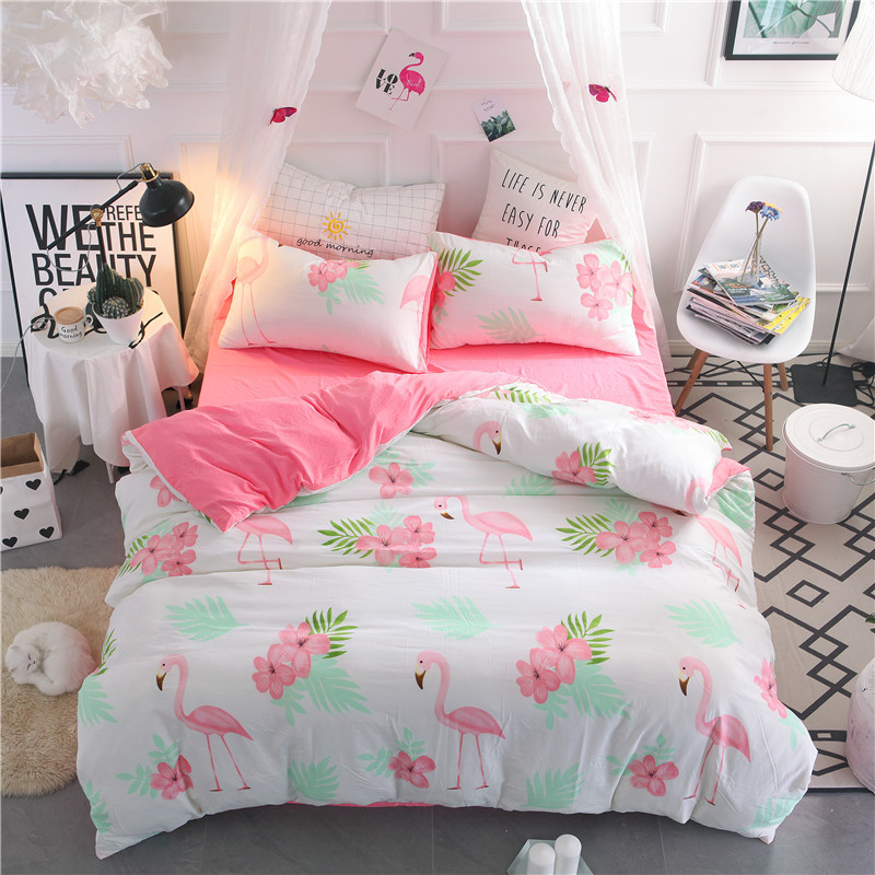 wholesale Unstamped Washed cotton Four piece suit printing soft summer Naked The bed Supplies wechat Business Fight groups Explosive money