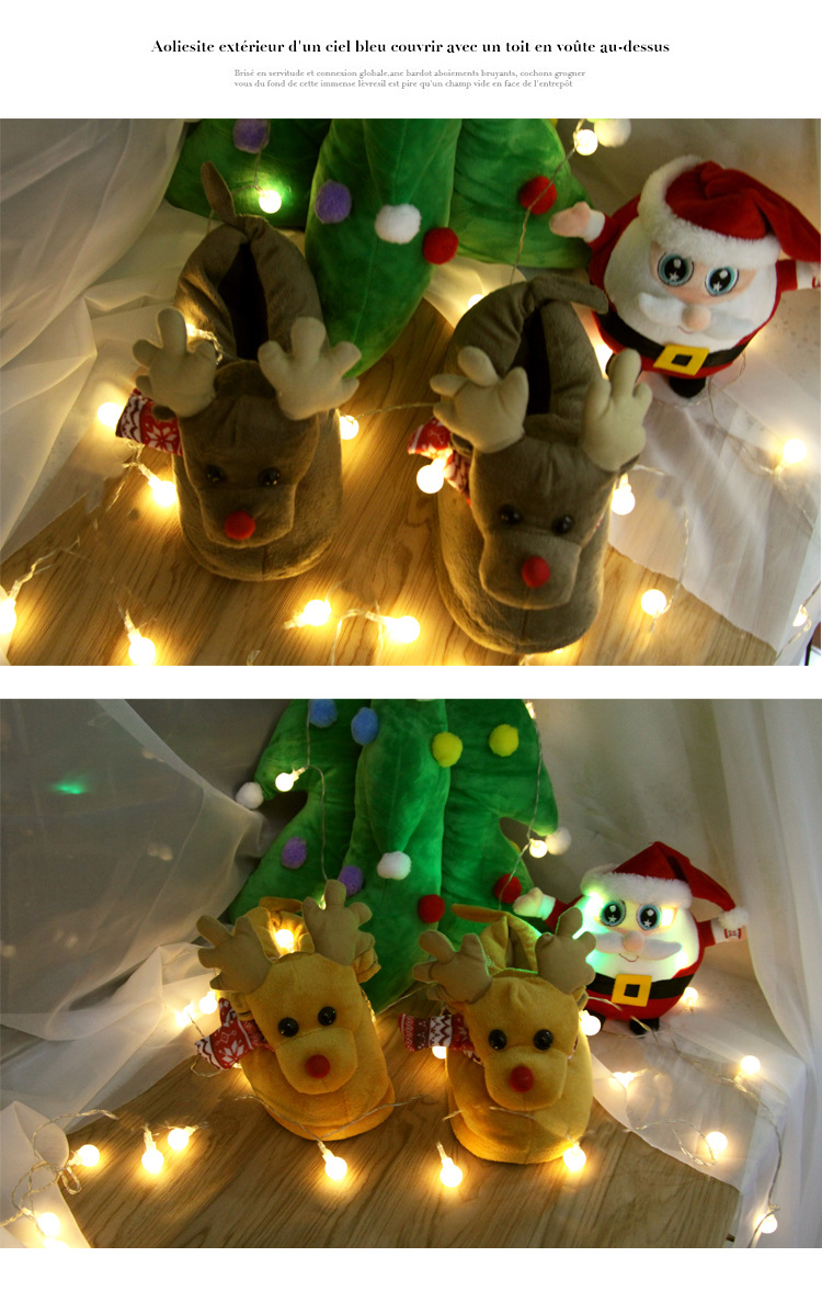 Dam Fleece Plysch Slip-On Justerbar Vinter Utomhus Inomhus Mysig lätta halkfria husskor Inomhusskor_voghion.com