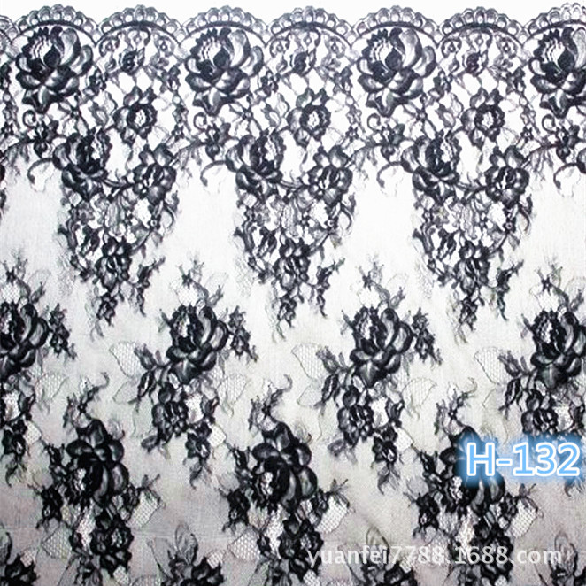 满幅睫毛花边蕾丝面料DIY服装辅料1.5米*3码