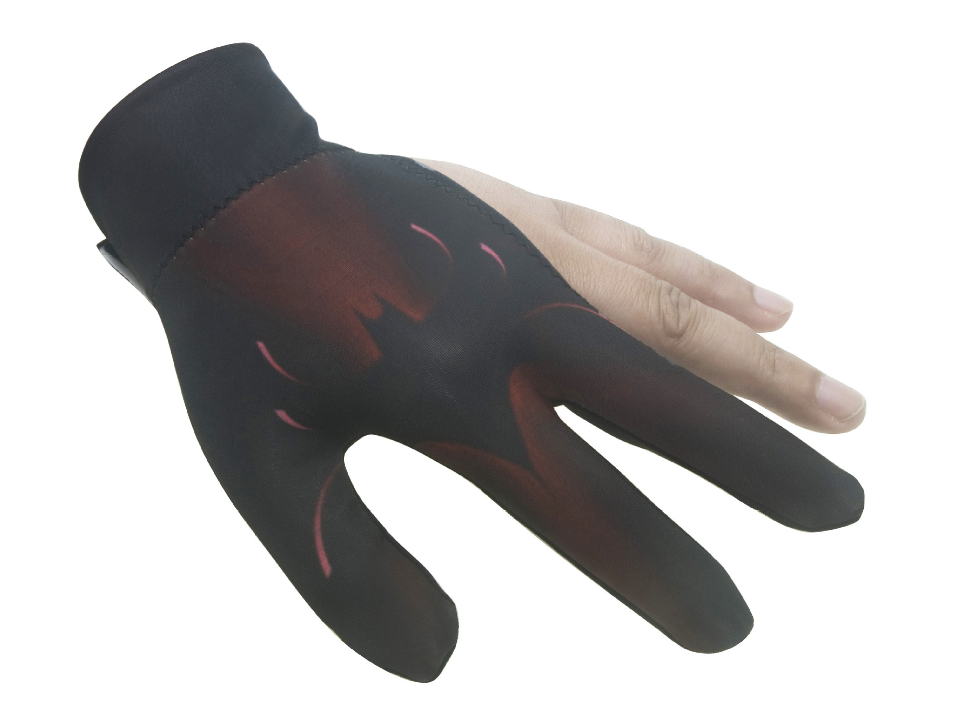 Alto elástico antideslizante resistente al desgaste transpirable de tres dedos guantes de billar guantes sunoke guantes de billar al por mayor