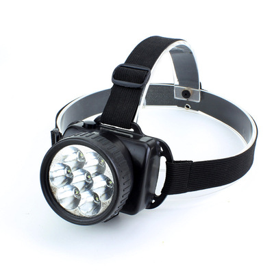 工厂直销强光LED户外钓鱼头灯 7led露营灯5号电池头灯（非充电）