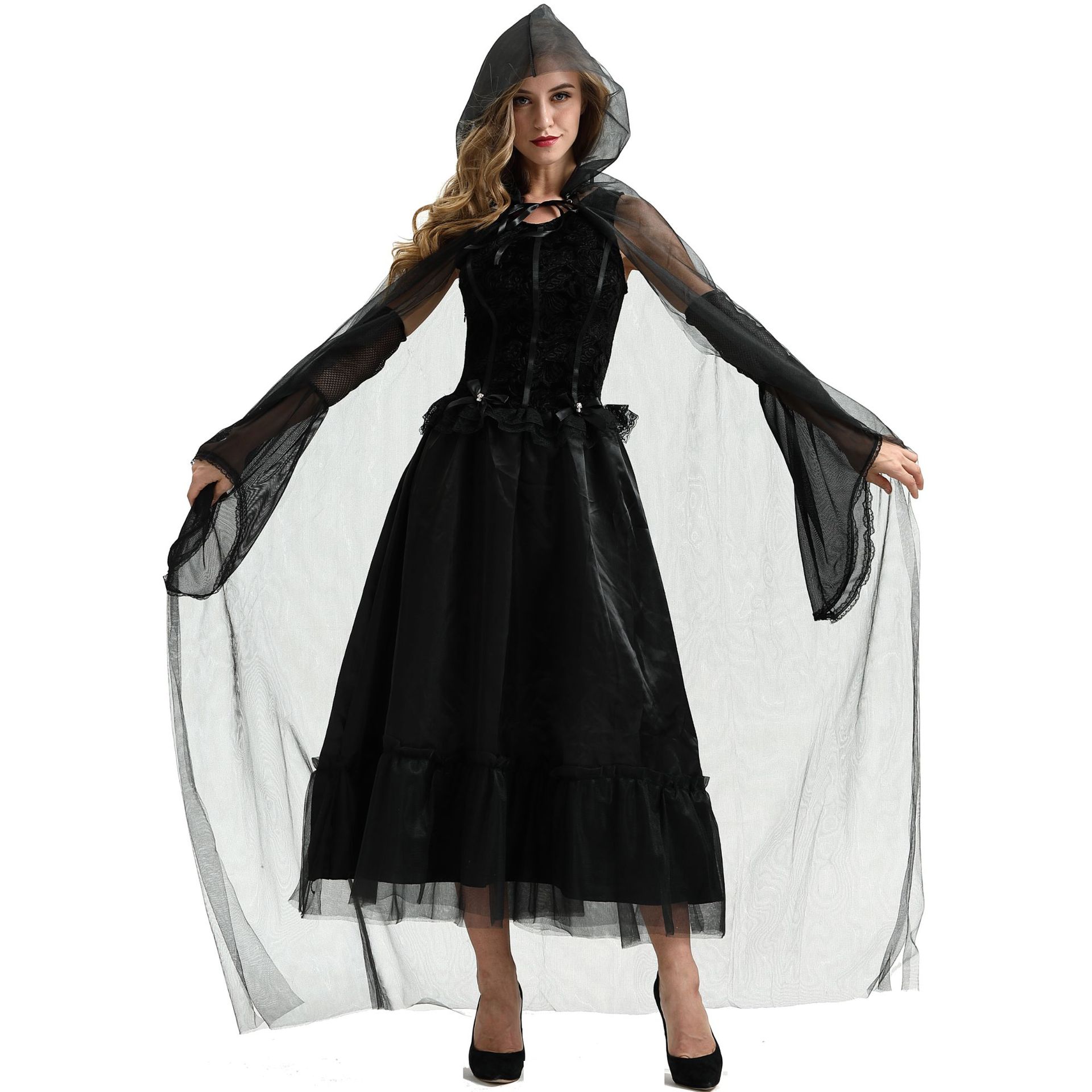 vampire witch bride dress with cloak cosplay costume nihaostyles wholesale halloween costumes NSMRP79035