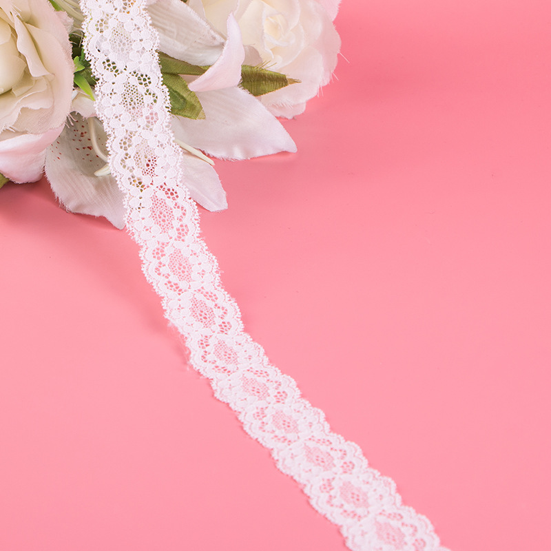 刺绣领花白色现货弹力睫毛蕾丝花边diy服装辅料衣服配饰3.5cm宽