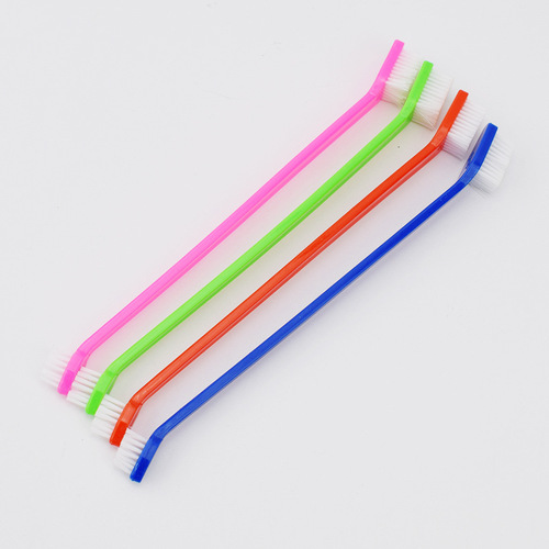 Universal pet toothbrush set for cats and dogs Dog oral care double-headed toothbrush Wholesale of pet cleaning supplies