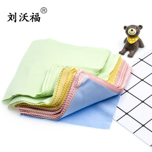 Manufacturer direct sale needle three super fine fiber black and gray eyeglass cloth, wine and restaurant cleaning wipe cloth, can print logo