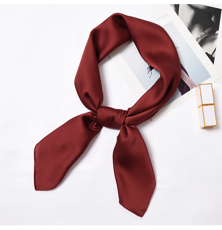 123g Weight Silk Scarf Classification Daily Occasion Satin Material Solid Color Pattern Summer, Spring, Autumn Season Women'S Gender Simple Style Style Women's Simple Style Solid Color Satin Silk Scarves 13
