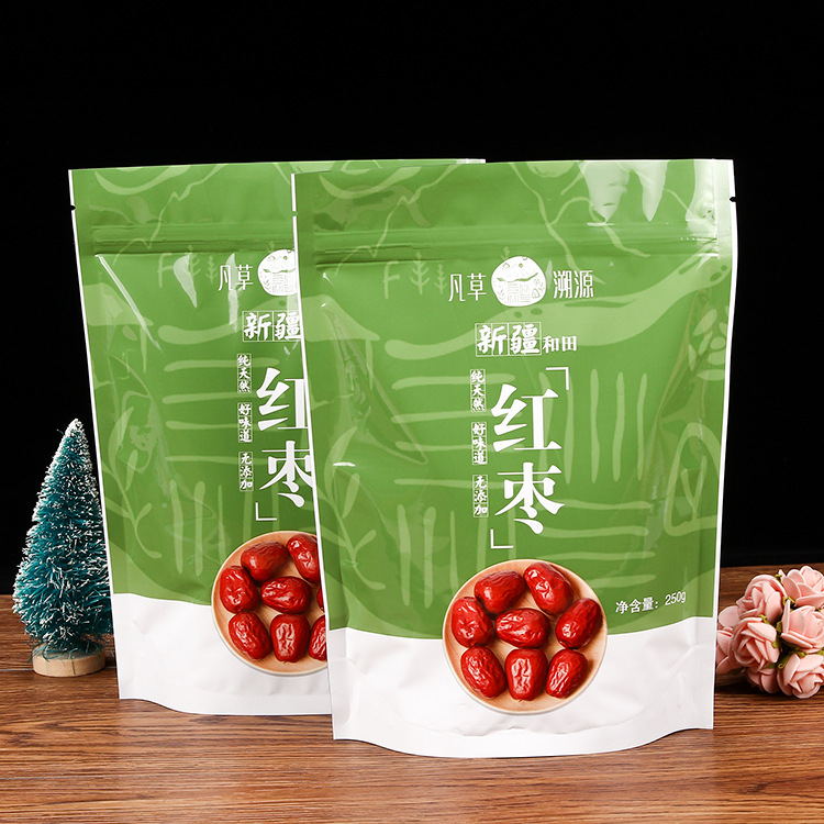 Manufactor supply Xinjiang Wada Jujube food Packaging bag Moisture-proof Independent zipper Self-styled Packaging bag Customized