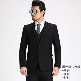 西服男士商务修身正装上班面试职业西装新郎结婚礼服