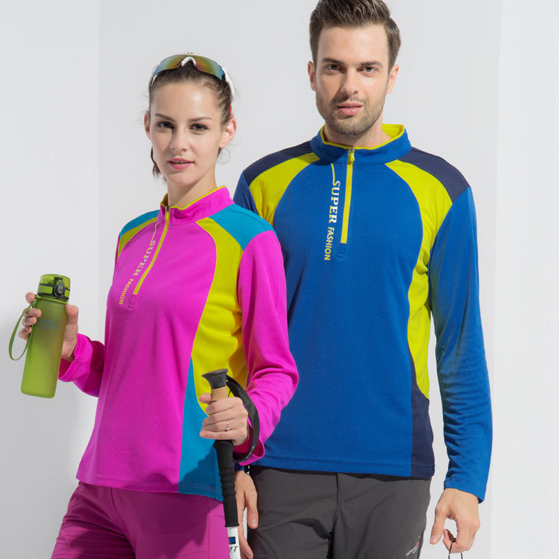 customized outdoors Autumn and winter Stand collar Long sleeve Quick drying Sports & Leisure run Fitness wear lovers
