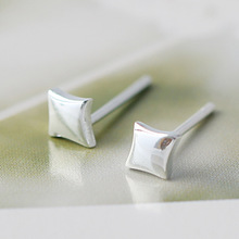 s925飾品菱形耳釘女韓國時尚潮人幾何耳環學生創意流行耳飾