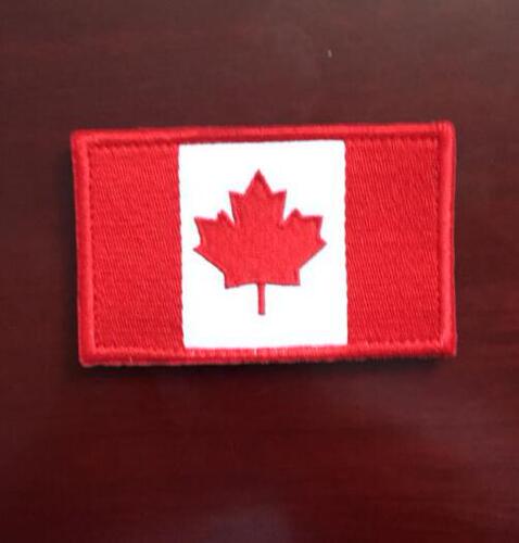 Cloth stickers, embroidered labels, 3D badge embroidery direct supply of various multi-color Canadian flag Velcro embroidered labels