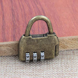 仿古锁复古锁头 中式密码锁挂锁 柜子锁小锁头迷你箱包锁横开挂锁