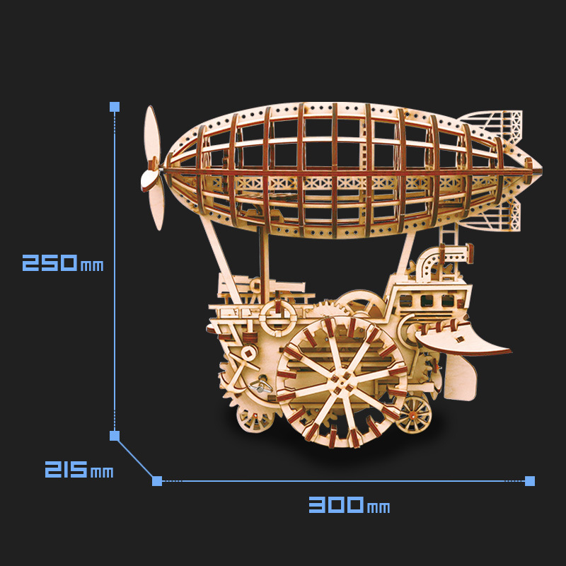 Puzzle 3D En Bois Horloge  Train Dirigeable  - Ref 3425401 Image 5