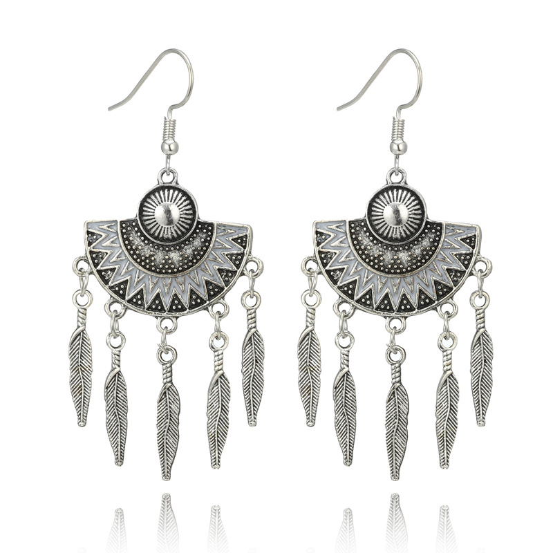 Alloy Vintage Geometric earring(white) NHGY1710-white