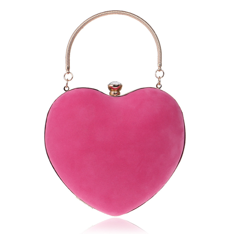 Hot Heart-shaped Handbag Lady Fashion Makeup Bag Evening  Bag Clutch Bag display picture 15