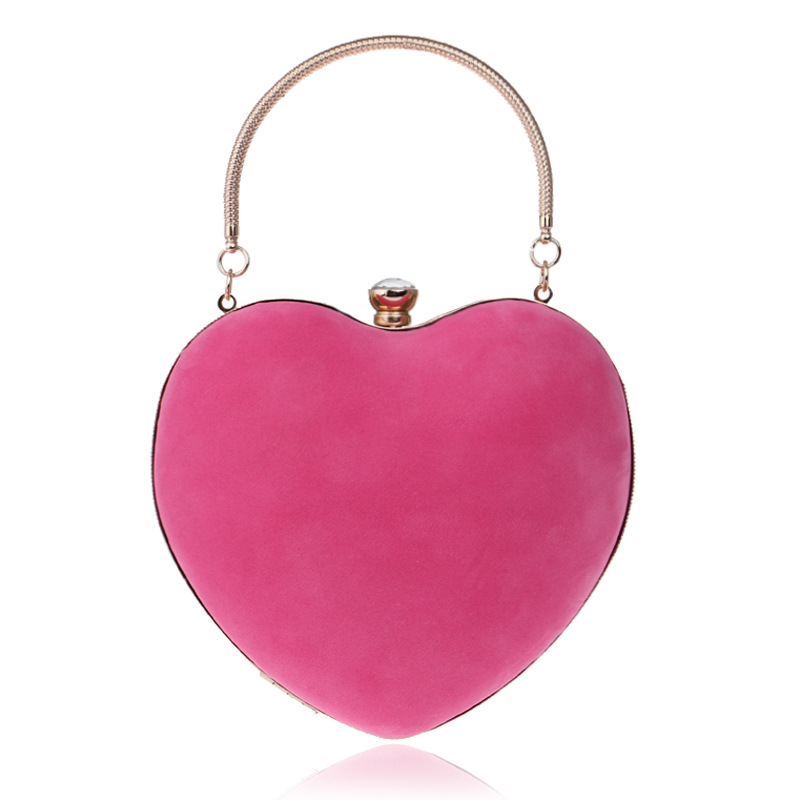 Bolso En Forma De Corazón Caliente Bolso De Maquillaje De Moda Para Mujer Bolso De Cena Bolso De Embrague display picture 15