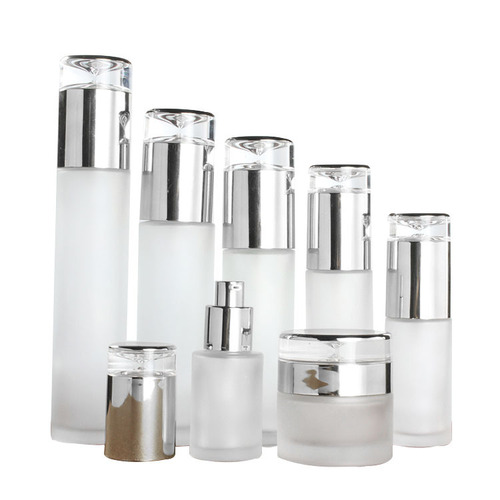 High-end cosmetic glass bottle set frosted bottle facial cream lotion spray bottle beauty salon wholesale