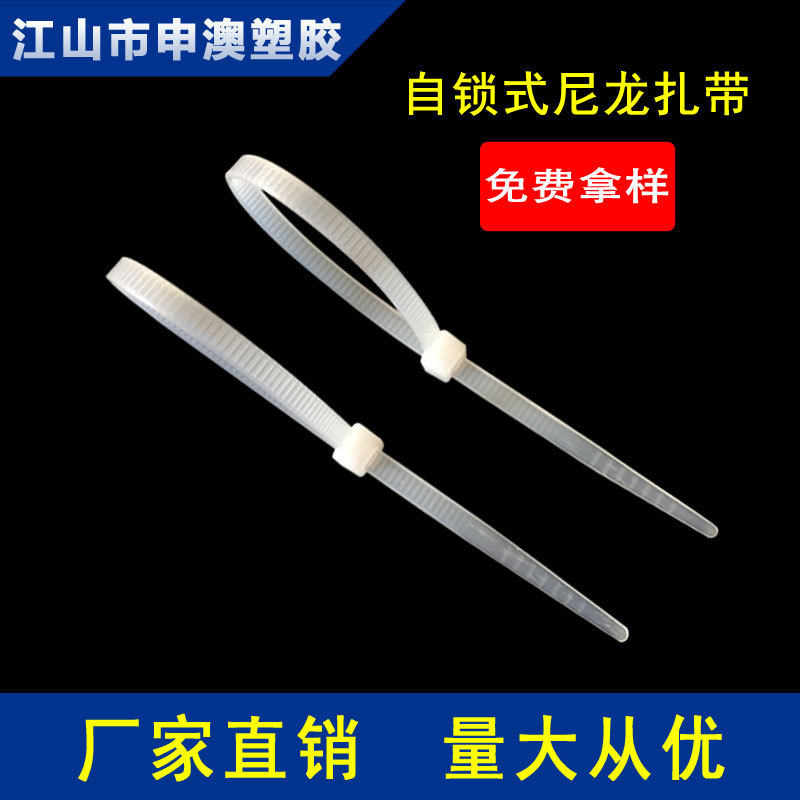 厂家批发 自锁式尼龙扎带 绳索扎带束线带  白色扎带塑料5*300