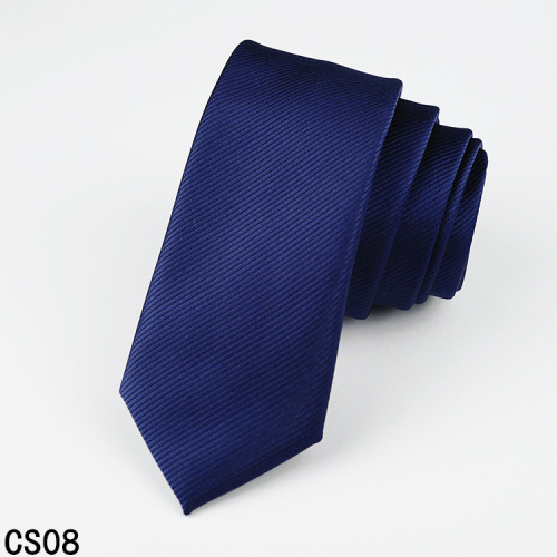 Tie Men's solid color polyester silk high-end business Korean threaded tie 6CM wedding groom 1200 stitches wholesale
