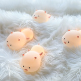 Силиконовый ночник с милой свиньей, красочный светодиодный ночник с таймером, USB-зарядка, ночник, подарок