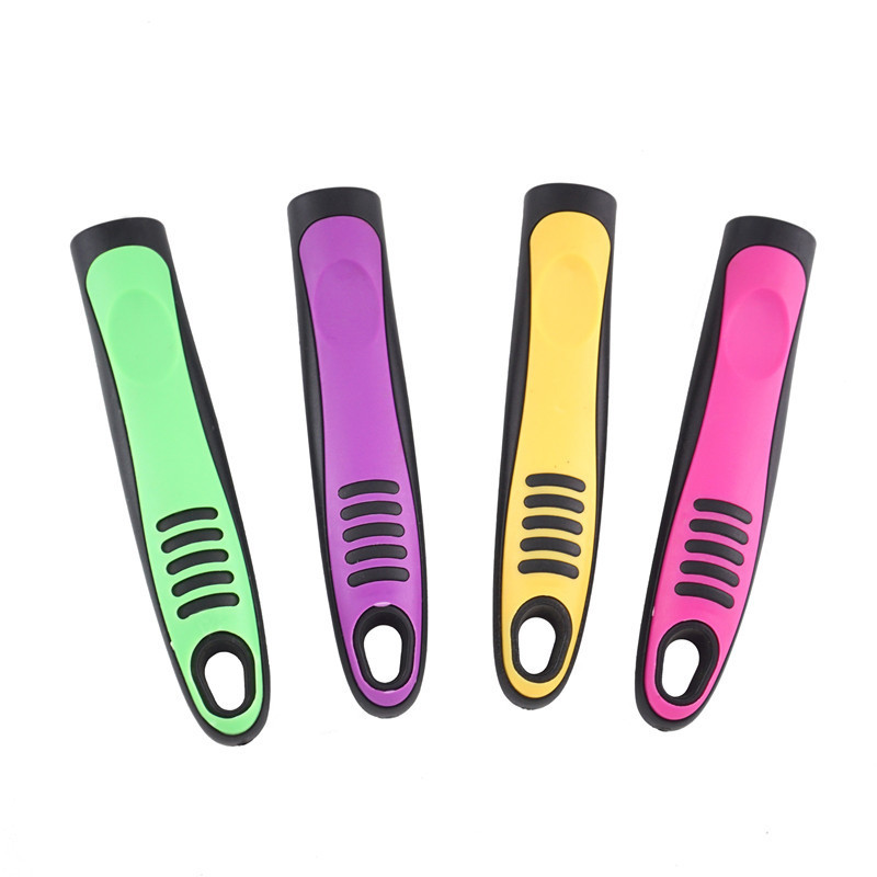 Five-line color handle plastic hardware tableware handle egg beater spoon Western food knife insert handle can be changed socket and color