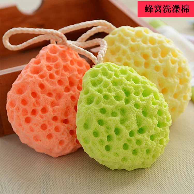 take a shower sponge Teardrop-shaped Honeycomb Cotton bath Cuozao Bath rub Hydrophilic latex Wipe clean Bath brush