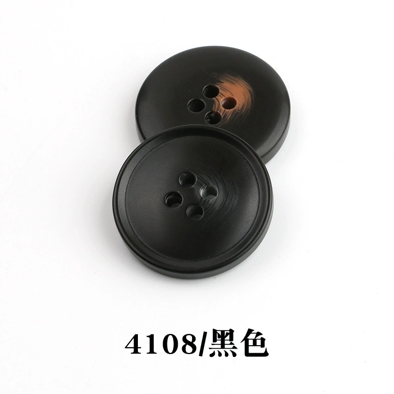 Spot wholesale resin pattern button suit button round edge four-eye coat windbreaker suit jacket button 4100
