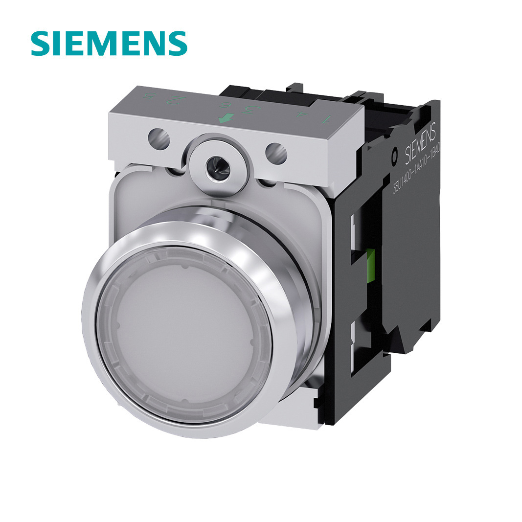 3SU1系列φ22带灯平头金属亮光按钮白色