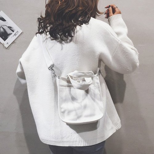 Japanese Korean version of ins college style soft girl student canvas portable shoulder bag female Harajuku ulzzang crossbody bag trendy