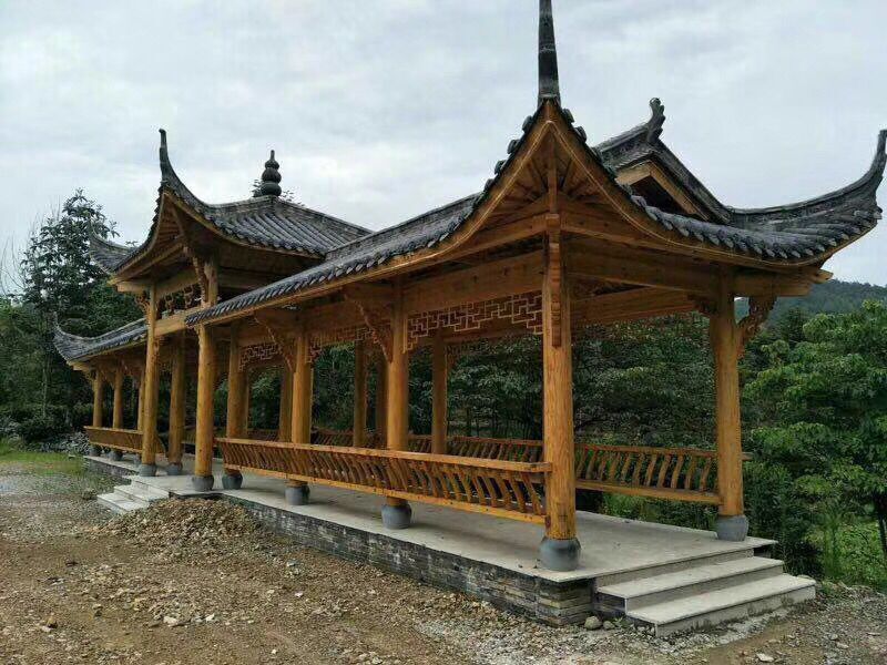 防腐木凉亭_厂家直销长廊防腐木扇形凉亭实木 仿古庭院扇形 - 阿里巴巴
