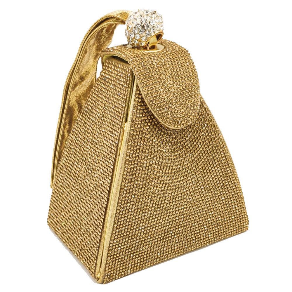 Fgg Wristlets Bag Europäische Und Amerikanische Neue Bankette Tasche Pyramiden Förmige Handtasche Hot Diamond Handtasche display picture 12