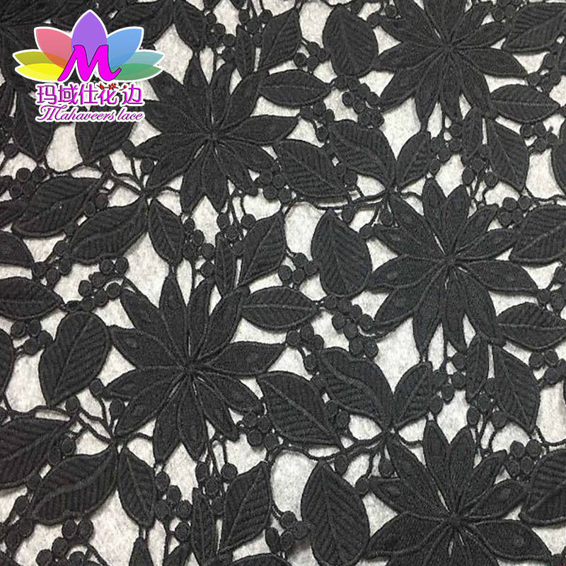 牛奶丝水溶面料 叶子花朵刺绣花边 女装连衣裙花边辅料 质量上乘