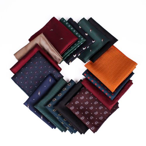 One piece drop-shipping polyester jacquard elegant men's party business casual formal wear accessories suit pocket square tie