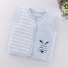 Children's vest baby three-layer quilted autumn and winter baby boy vest girl warm thickened vest children's clothing wholesale