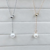 Cute fashionable adjustable accessory, necklace from pearl, Japanese and Korean, simple and elegant design