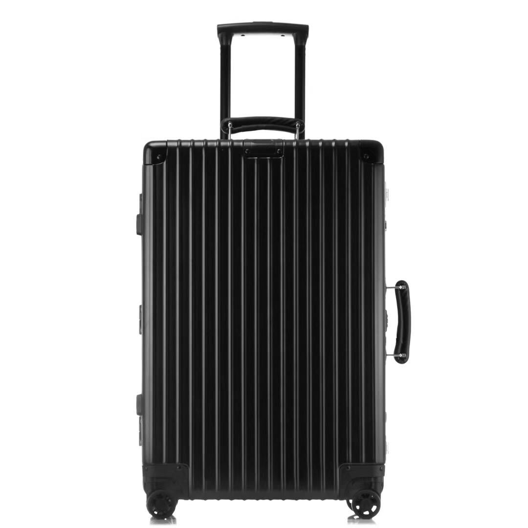 新款複古鋁框拉杆箱真皮手把旅行箱24/26寸男女行李箱包潮JF1608