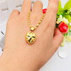 Brass jewelry, double-sided accessory, pendant heart-shaped, wholesale