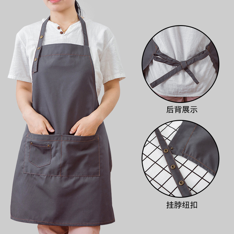 Chef overalls Apron custom logo printed tea coffee Florist bakery manicure hotpot shop men and women work clothes