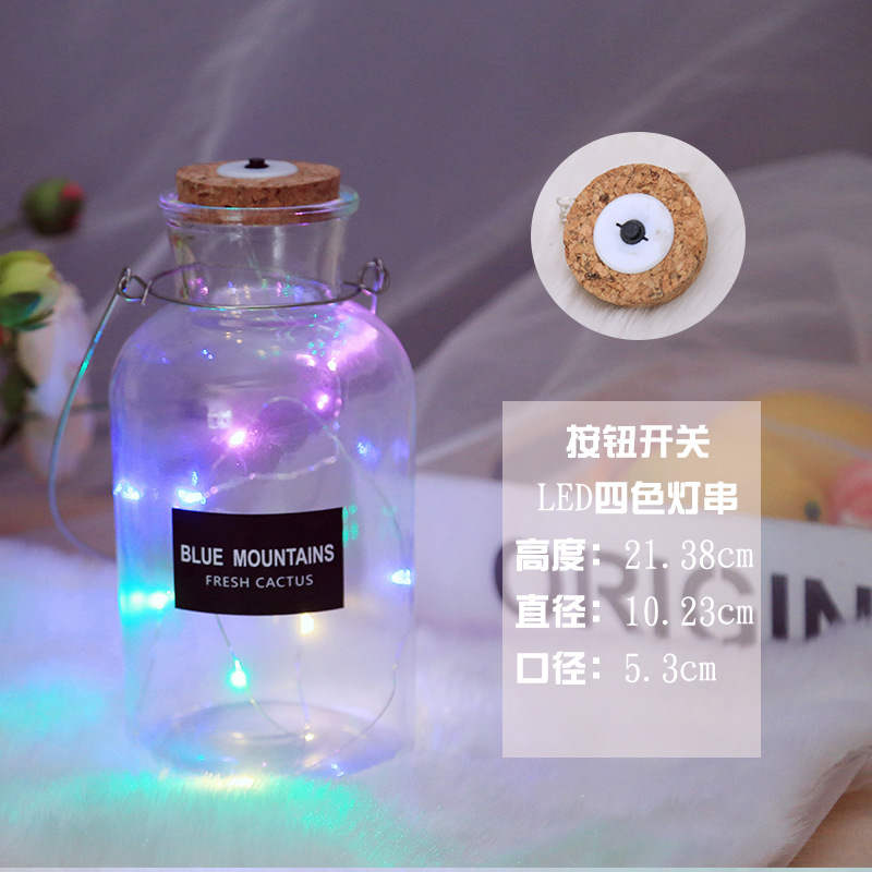 Botella de deseos luminosa botella de vidrio creativa qixi amante graduación regalo Navidad LED deriva botella estrella