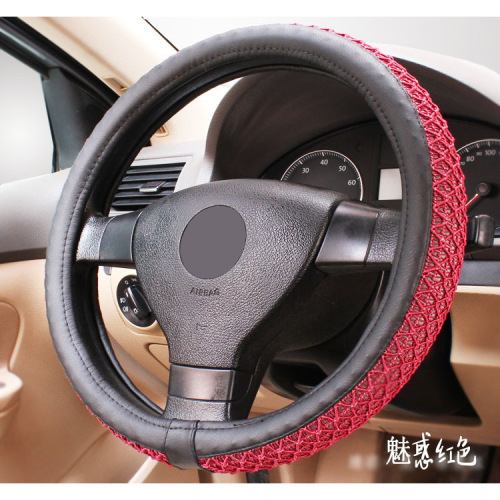 Cross-border customized Anbijie universal steering wheel cover, sweat-absorbent, breathable, non-slip and wear-resistant handle cover, suitable for all seasons