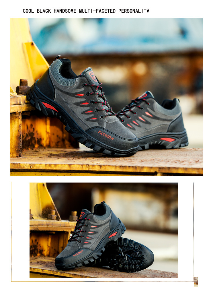 Men's Casual Sports Stripe Round Toe Hiking Shoes display picture 6