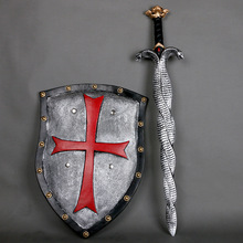 兵器刀劍萬聖節 pu玩具盾牌 動漫模型 影視道具十字軍盾蛇劍