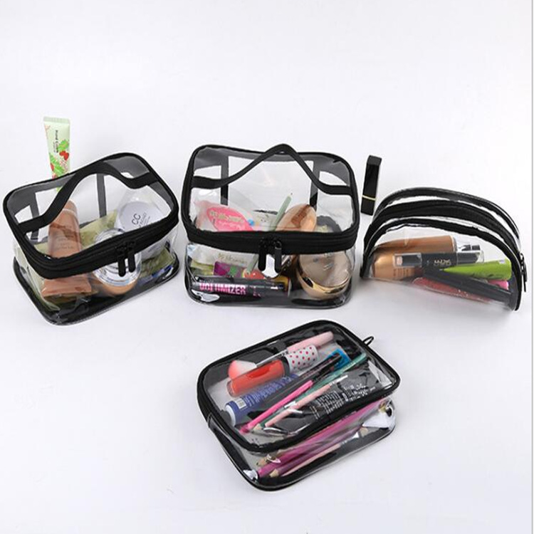 New transparent makeup storage bag pvc transparent color waterproof large and small travel toiletry bag wholesale